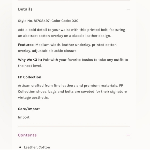 NWT Free people moving to mars printed belt - Jaded Jungle size L/XL - Picture 4 of 10